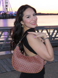 Coffee Checkered Shoulder Bag