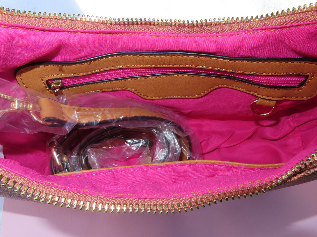 Coffee Checkered Shoulder Bag