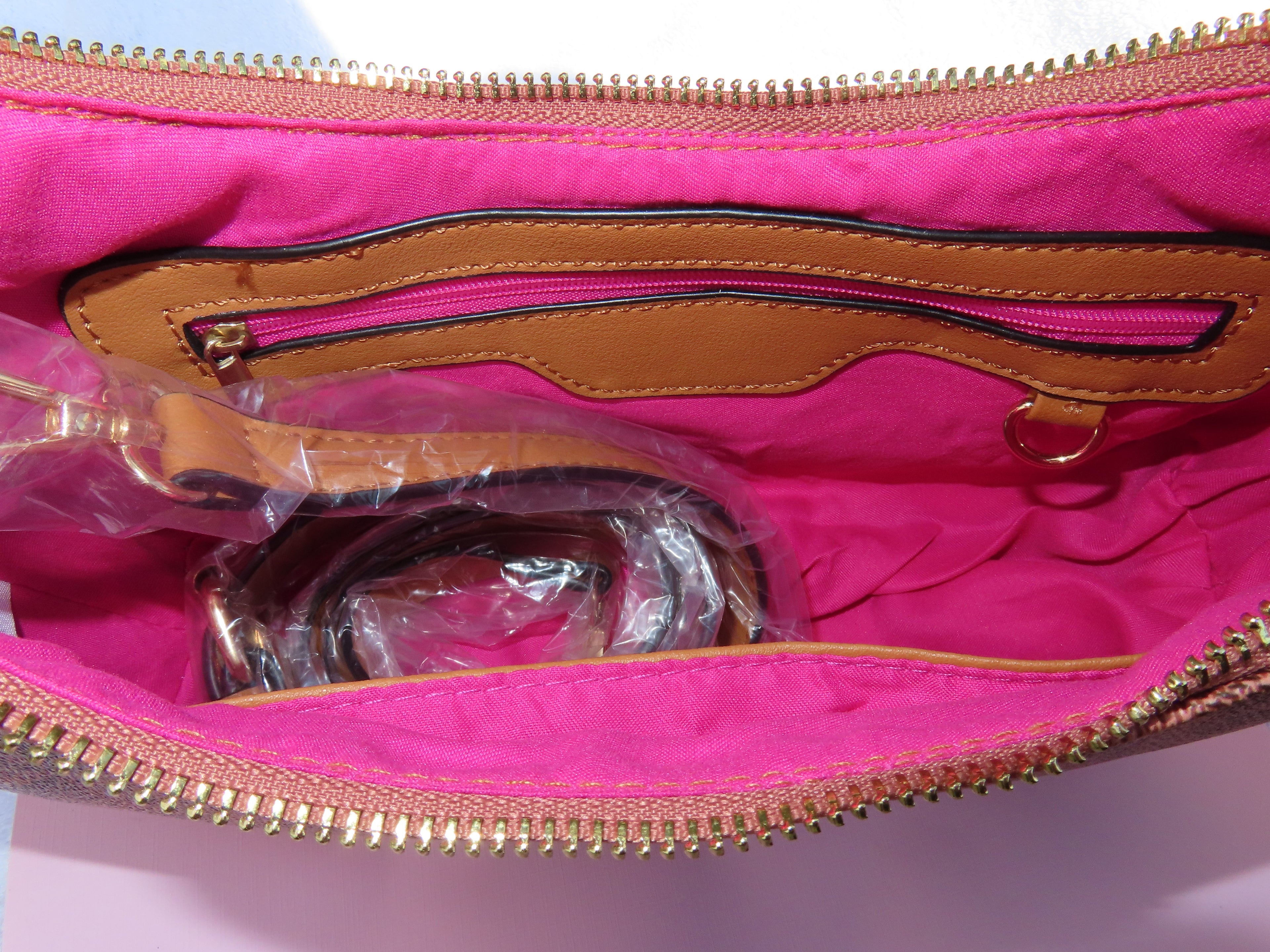 Coffee Checkered Shoulder Bag