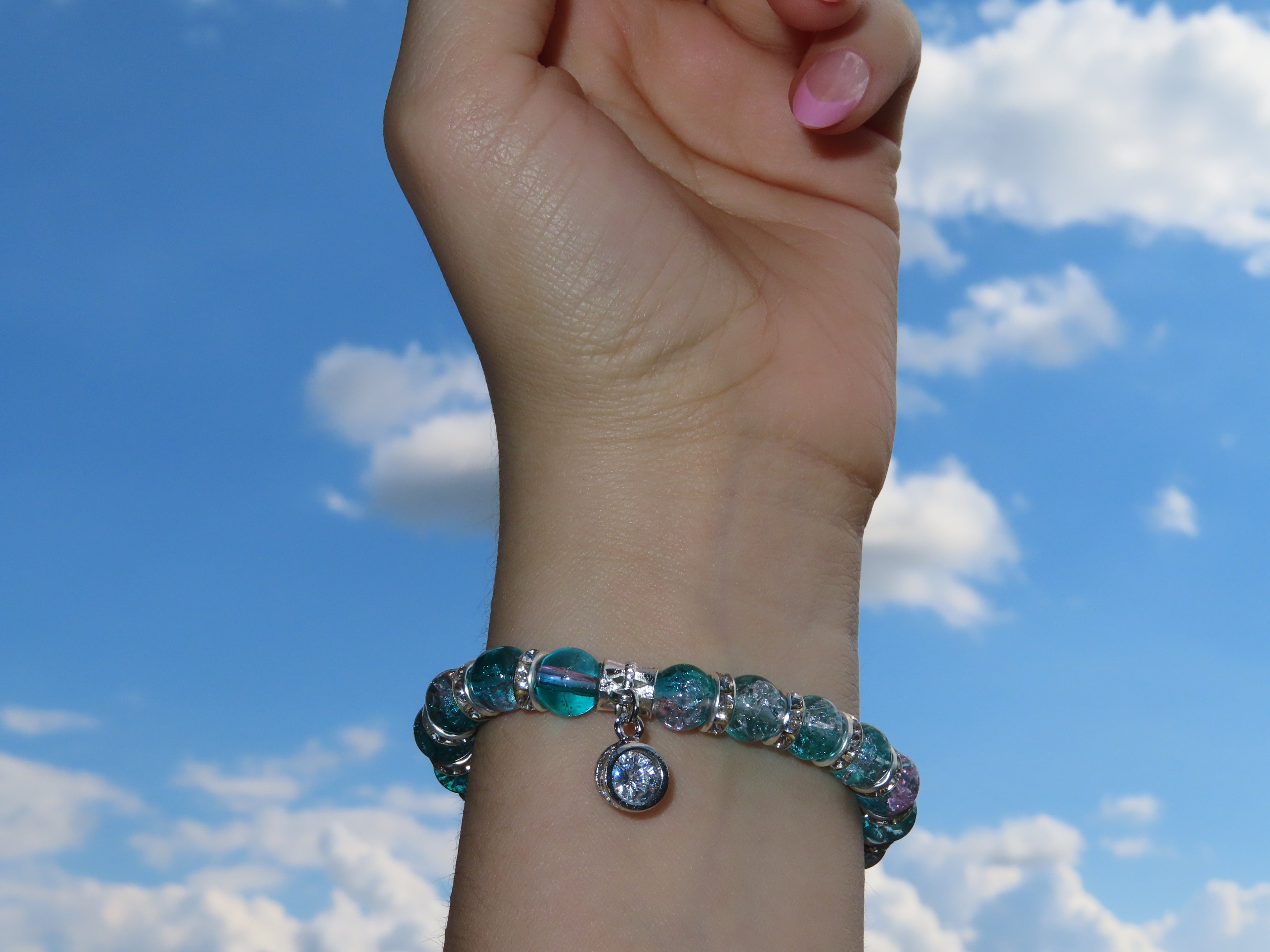 Blue Charm Bracelet - Circle