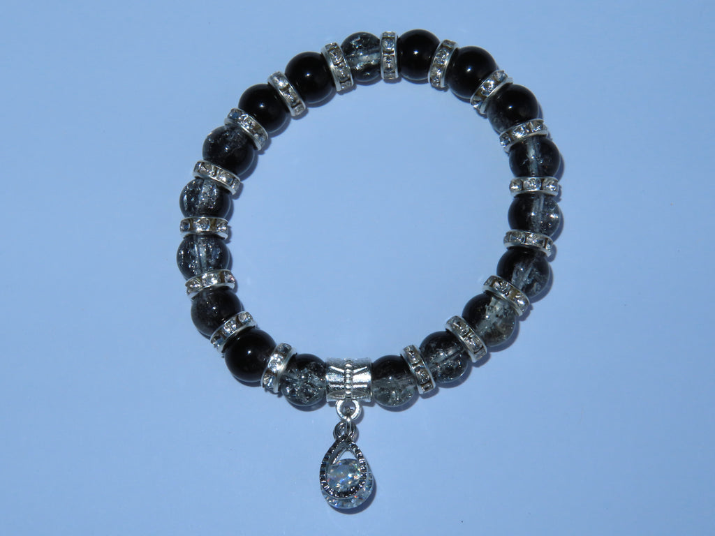 Black Charm Bracelet - Raindrop