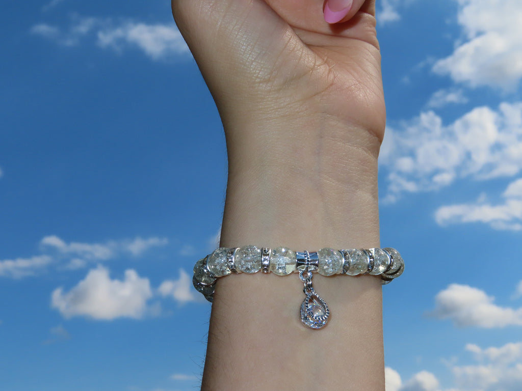 White Charm Bracelet - Raindrop