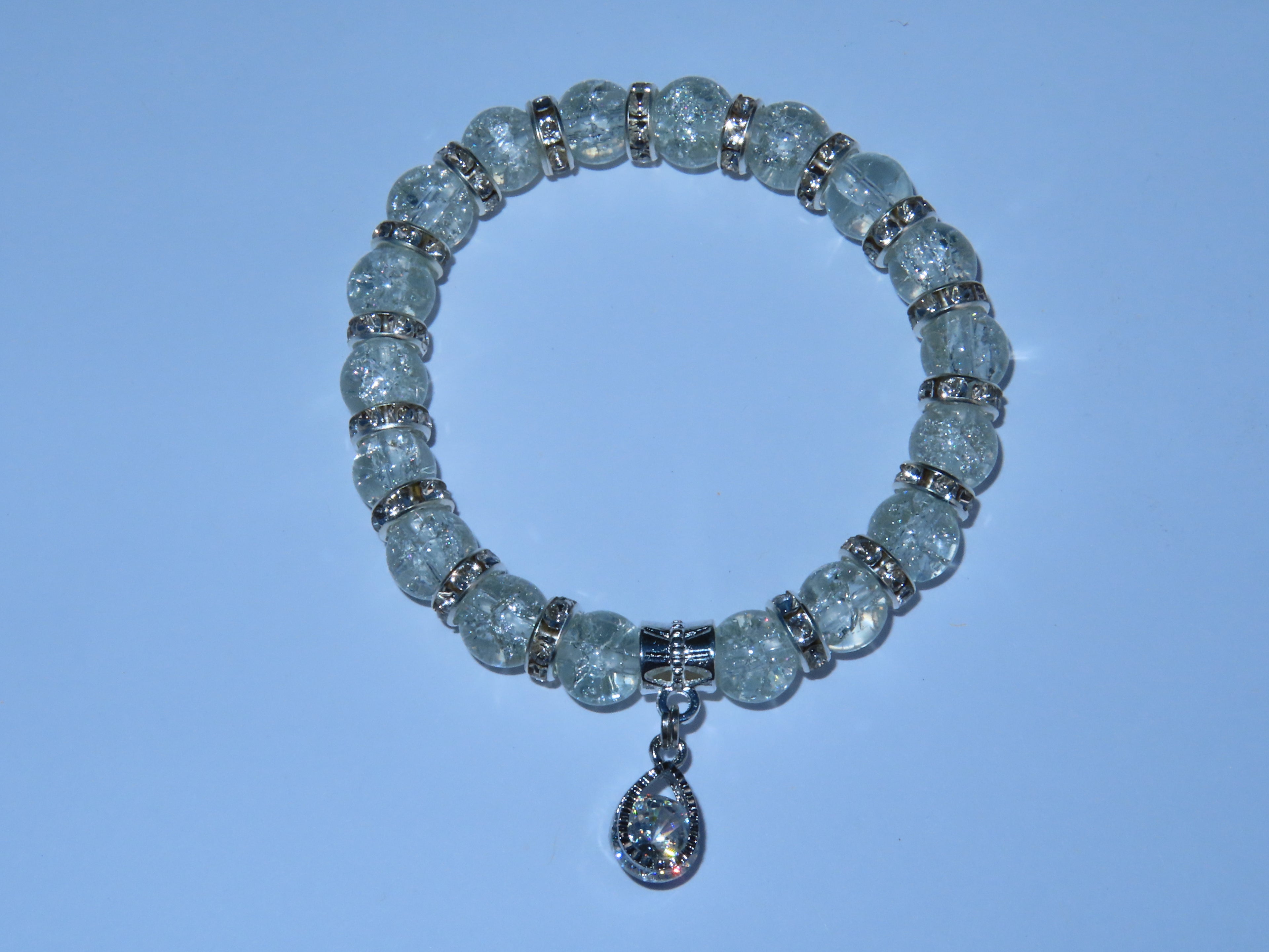 White Charm Bracelet - Raindrop