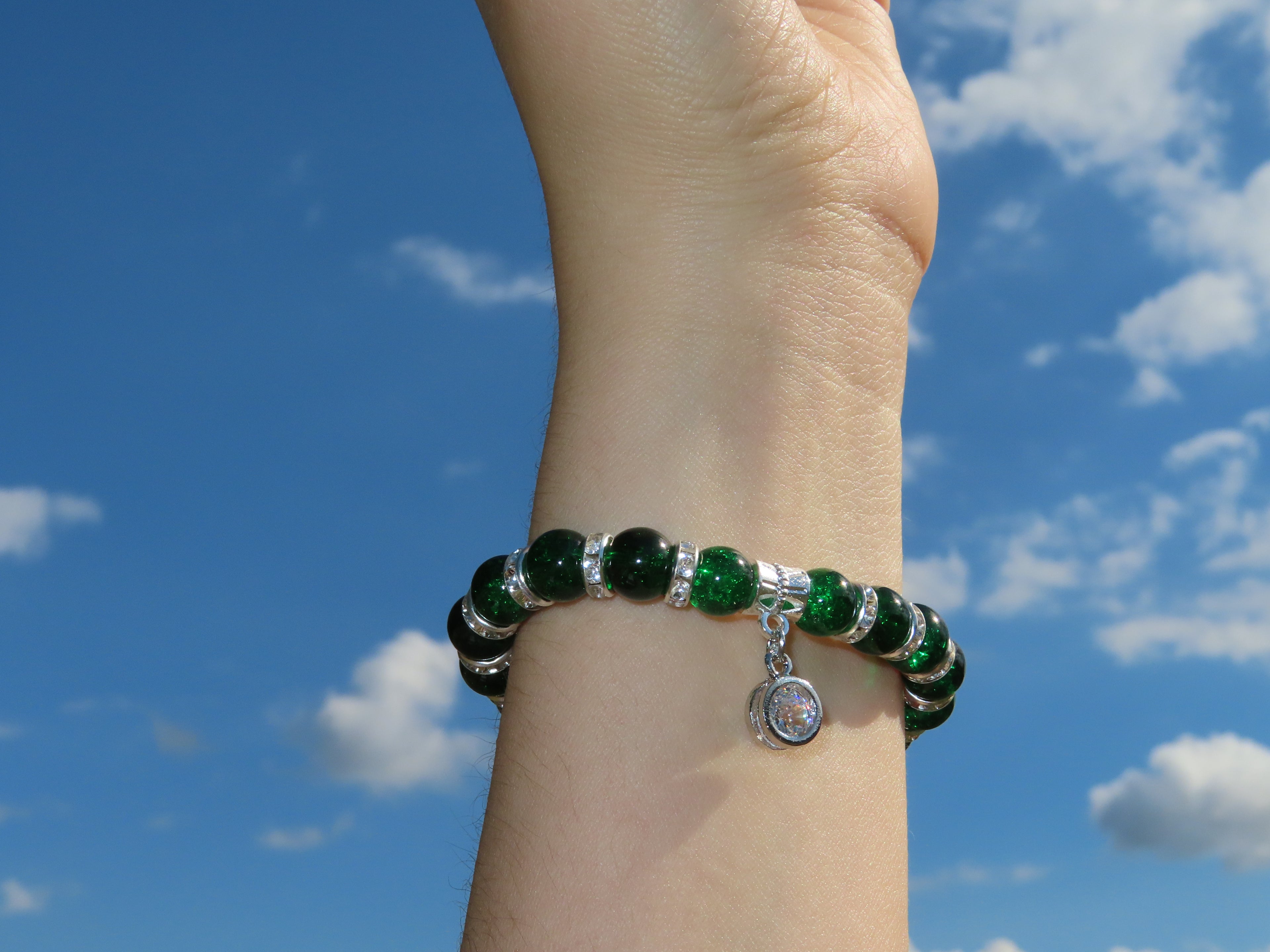 Green Charm Bracelet - Circle