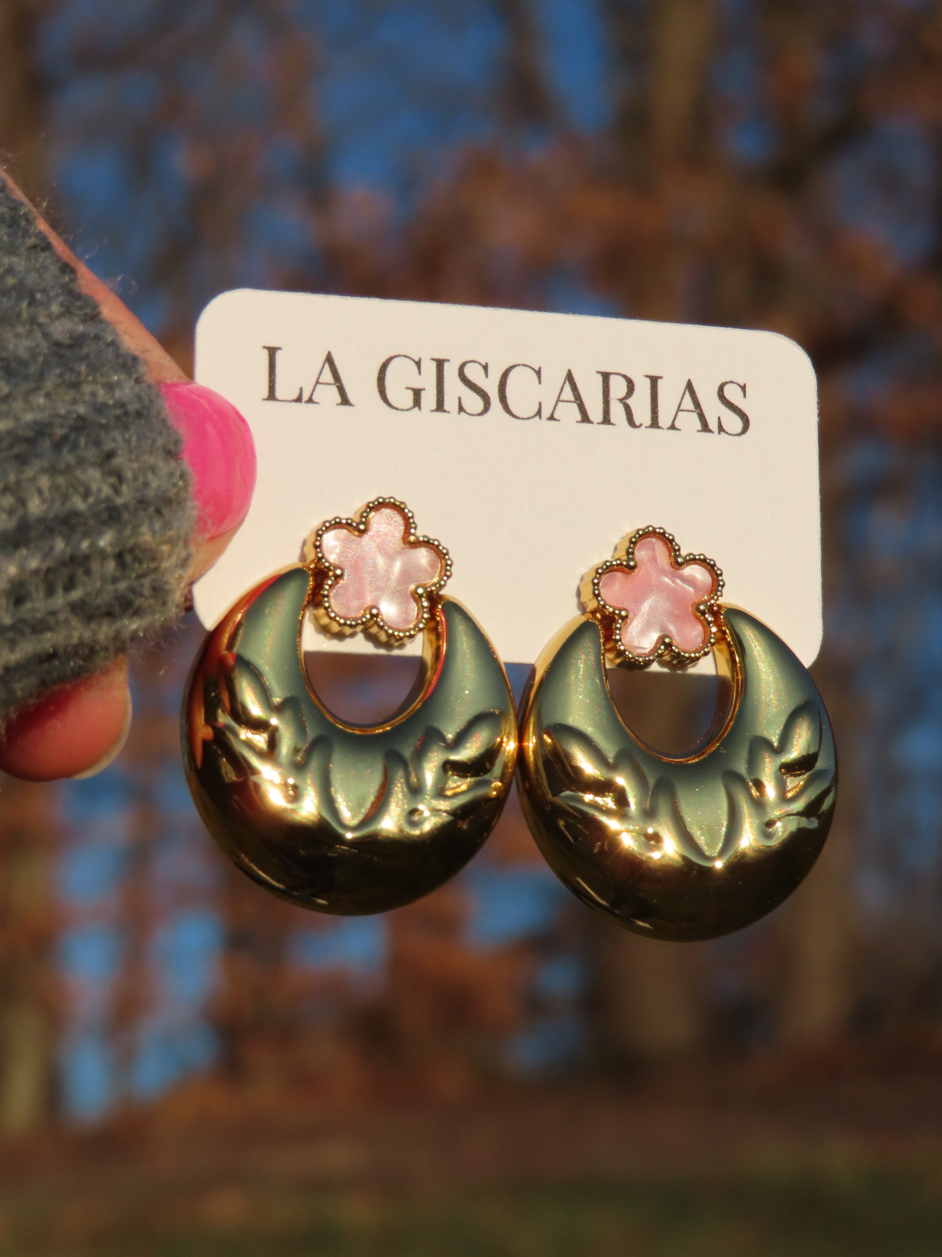 Pink & Gold Earrings