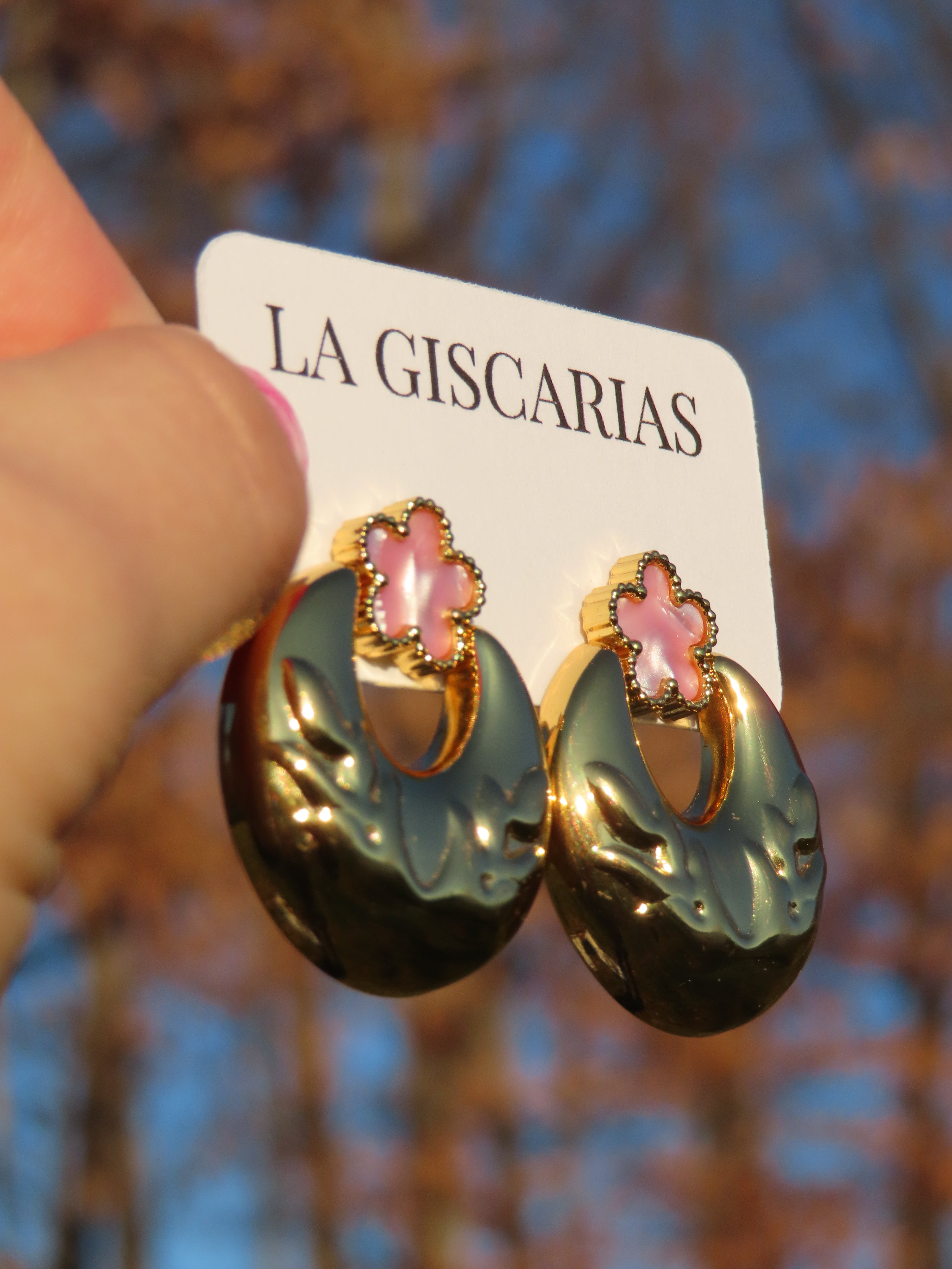 Pink & Gold Earrings