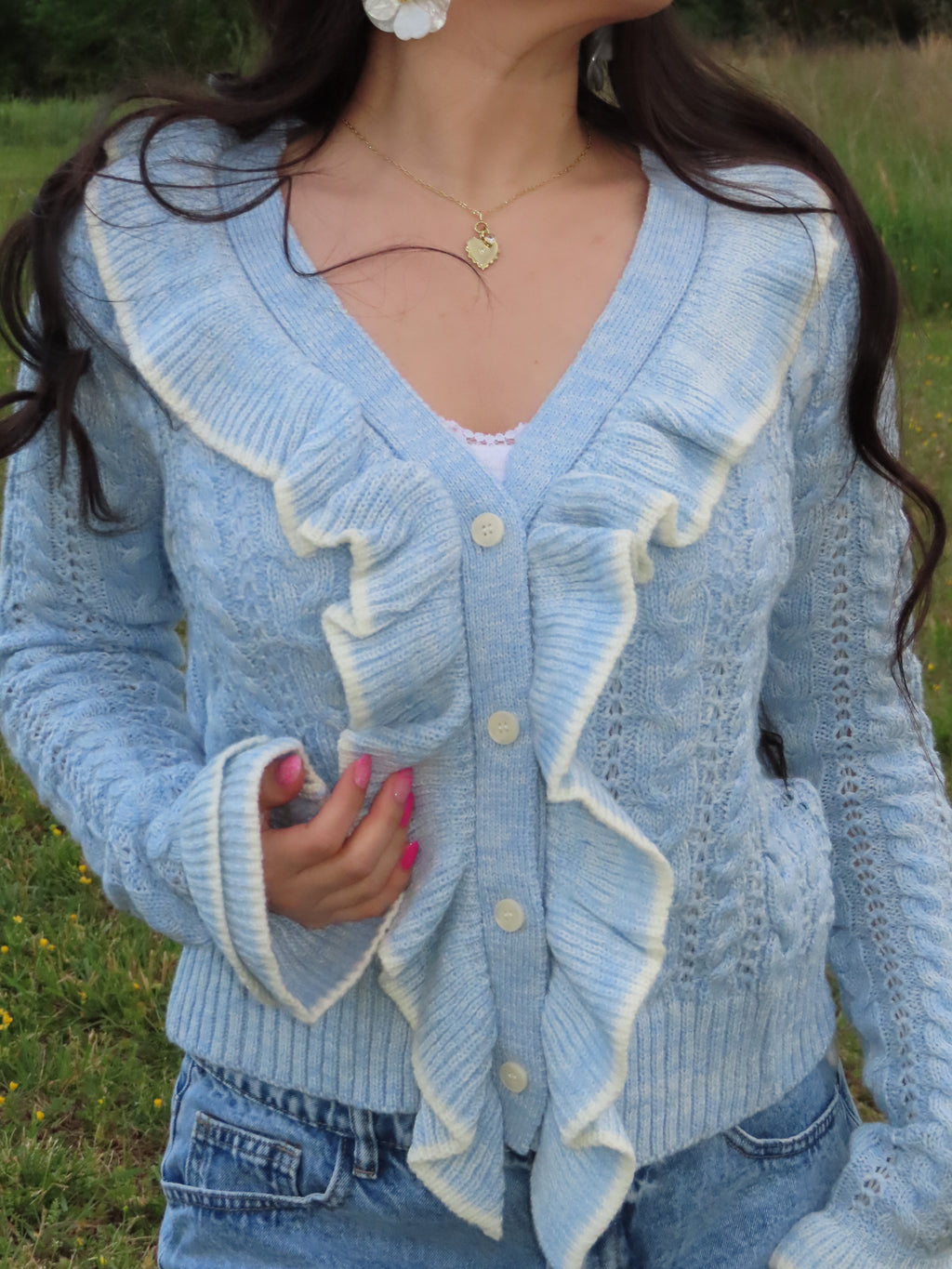 Cloud Sky Ruffle Sweater